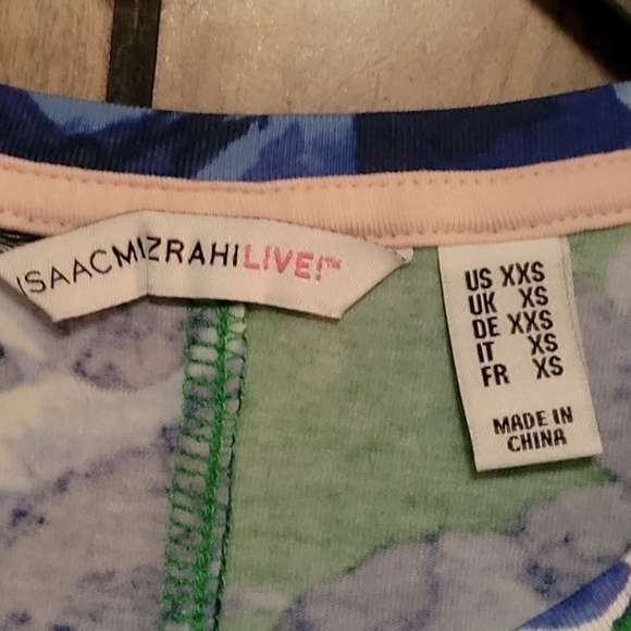 Isaac Mizrahi Live! Printed Knit swing short sleeve Dress size XXS ladies NEW - Picture 5 of 9